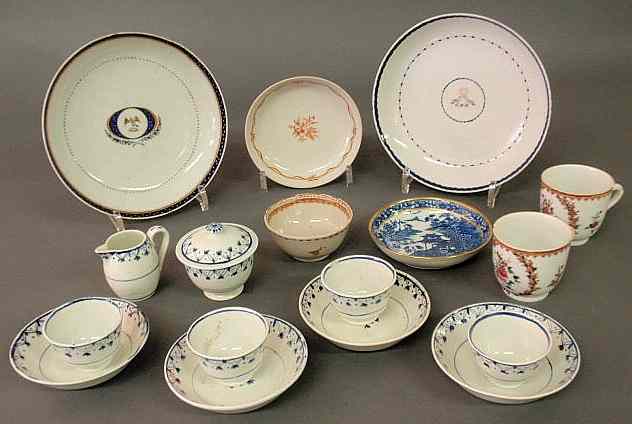 Appraisal: Group of Chinese porcelain tableware and a small English creamware