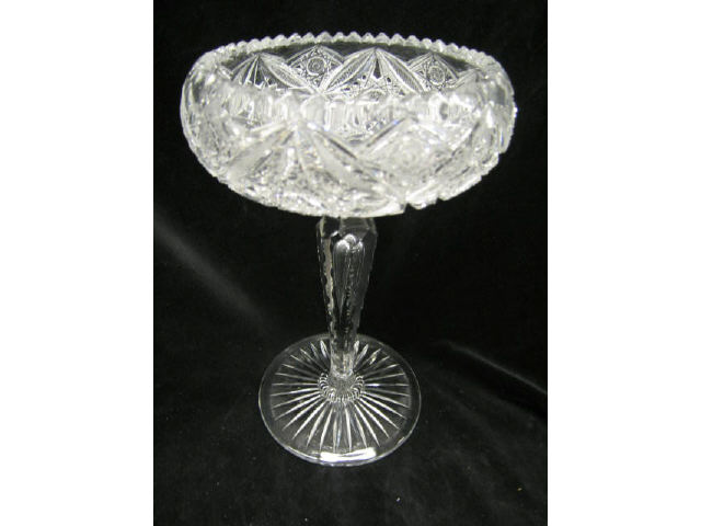 Appraisal: Brilliant Period Cut glass Tall Compote large central star design