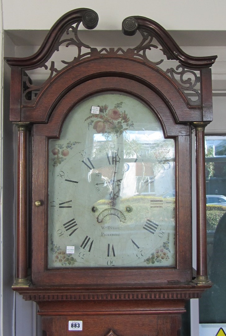 Appraisal: A late George III oak eight day longcase clock the