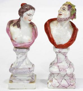 Appraisal: Pair of porcelain busts of Greek gods in the manner