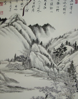 Appraisal: Manner of Zhang Daqian Chinese - a scroll painting depicting