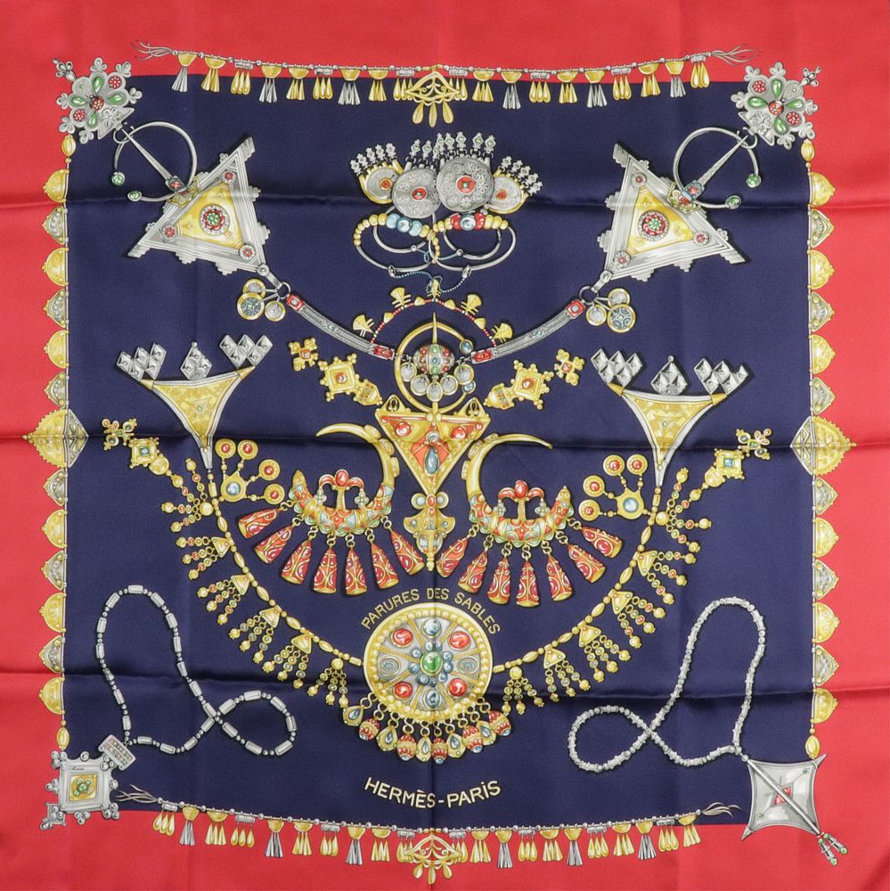 Appraisal: Hermes Silk Scarf - Parures Des Sables Hermes Silk Scarf