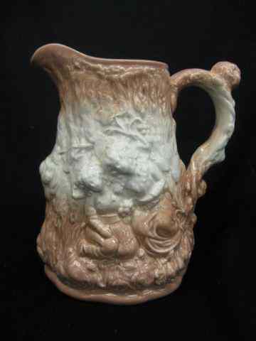 Appraisal: Burleigh Staffordshire Ironstone Pitcher bas-relief with children in forest ''