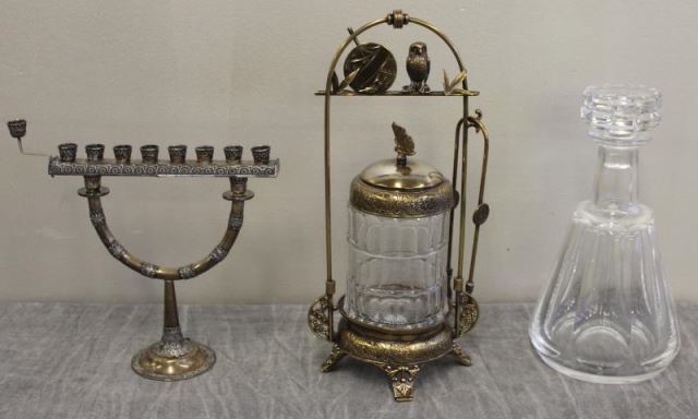 Appraisal: STERLING Miscellaneous Lot Includes a quality vintage sterling Menorah an