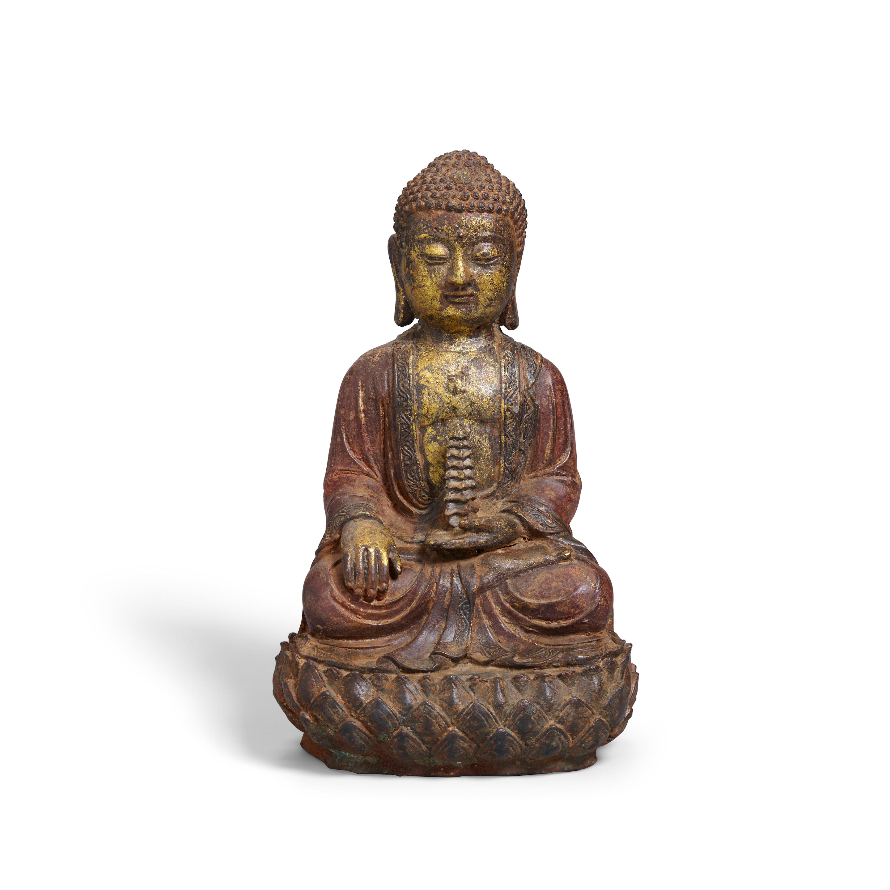 Appraisal: A MING-STYLE CAST IRON FIGURE OF BUDDHA SHAKYAMUNI TH CENTURY