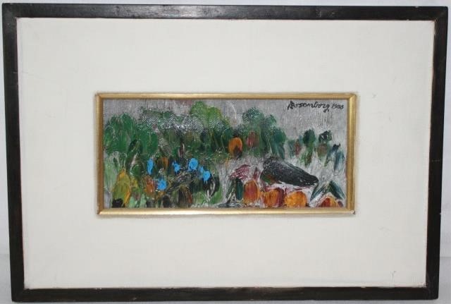 Appraisal: RALPH ROSENBORG - NY OIL ON CANVAS GARDEN ABSTRACT SIGNED