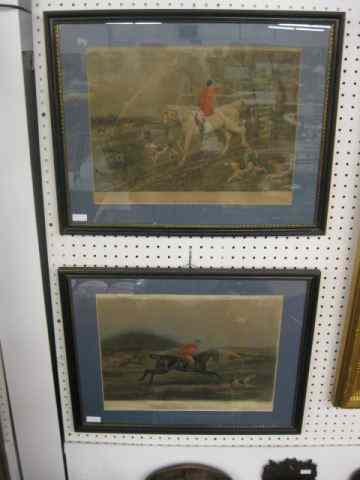 Appraisal: Pair of Dodson's Fox Hunt Engravings ''Dawn Blank'' and ''Get