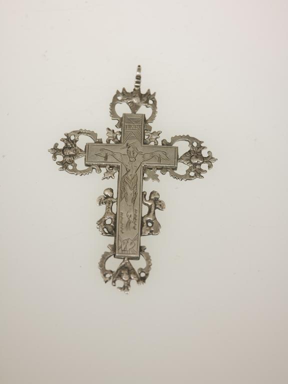 Appraisal: th CENTURY ITALIAN RELIQUARY CRUCIFIX NAPLES engraved with a Corpus