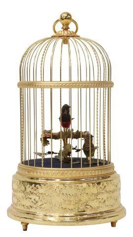 Appraisal: Swiss automaton singing birds in cage Reuge Music Sainte-Croix th