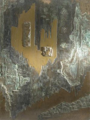 Appraisal: A fibreglass abstract panel by Maurice Jadot dated - rectangular