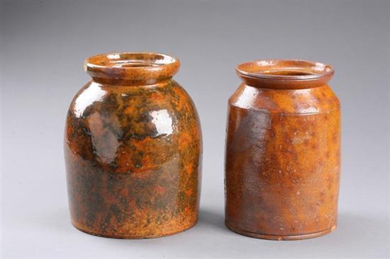 Appraisal: TWO REDWARE JARS American nd half- th century The larger