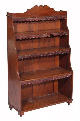 Appraisal: A VICTORIAN MAHOGANY FOUR TIER OPEN FRONT WATERFALL BOOKCASE with