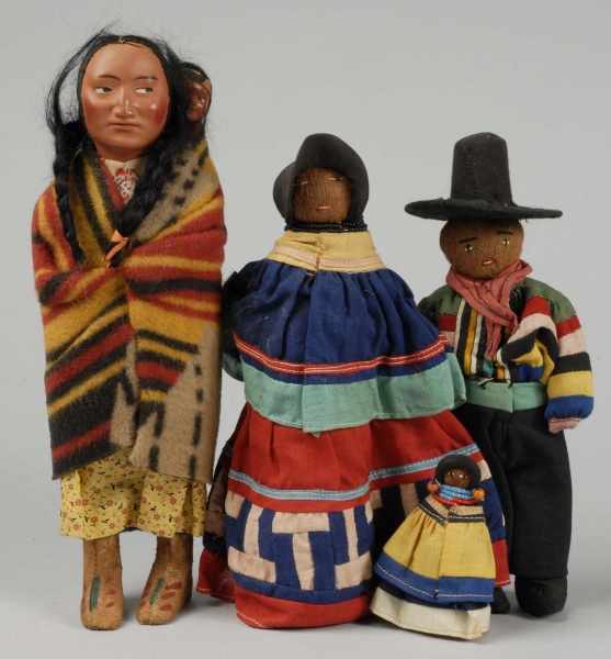 Appraisal: Lot of Indian Dolls Description All original Skookum Indian Squaw