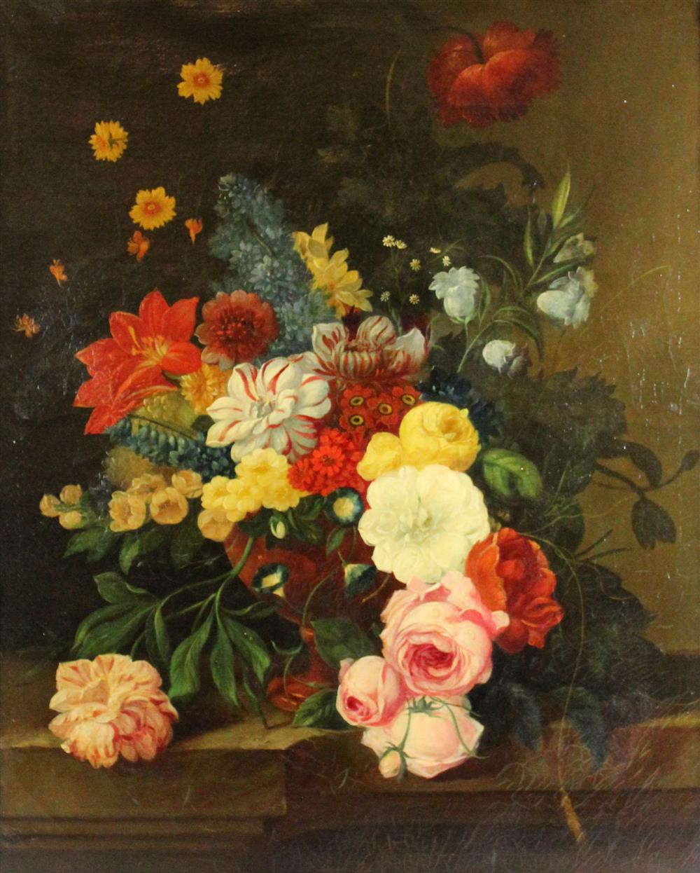 Appraisal: STYLE OF SEVERIN ROESEN TH CENTURY STILL LIFE WITH FLOWERS