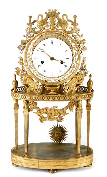 Appraisal: An Austrian Neoclassical gilt bronze mantel clock height in width