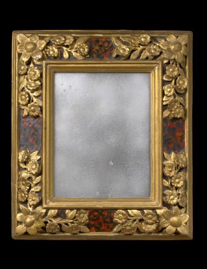 Appraisal: Continental Giltwood and Faux-Tortoise Looking Glass third quarter th century