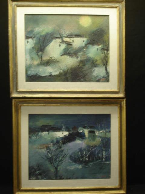 Appraisal: BETTI Umberto Pair Mixed Media Landscapes Italian landscapes on canvas