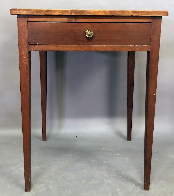 Appraisal: Hepplewhite Cherry One-Drawer Stand Hepplewhite mahogany one-drawer stand circa h