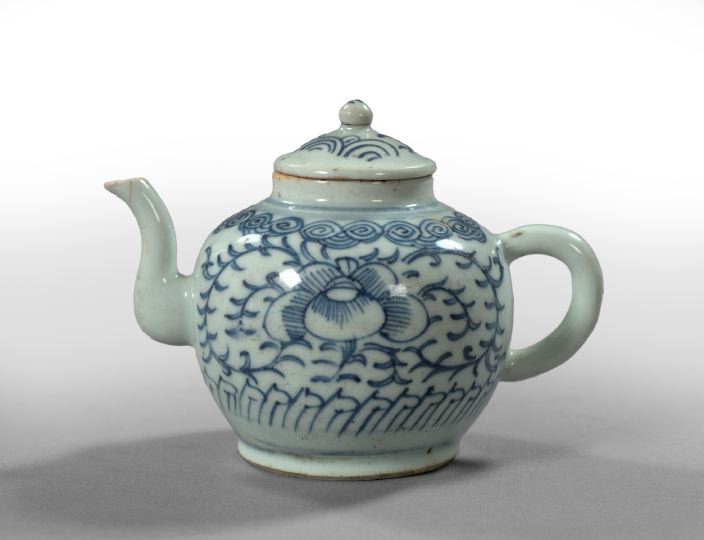 Appraisal: Chinese Export Blue and White Porcelain Teapot first quarter th