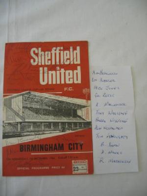 Appraisal: A Match programme for Sheffield United v Birmingham City Dec