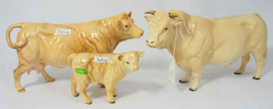 Appraisal: Beswick Charolais Bull A Cow and Calf B