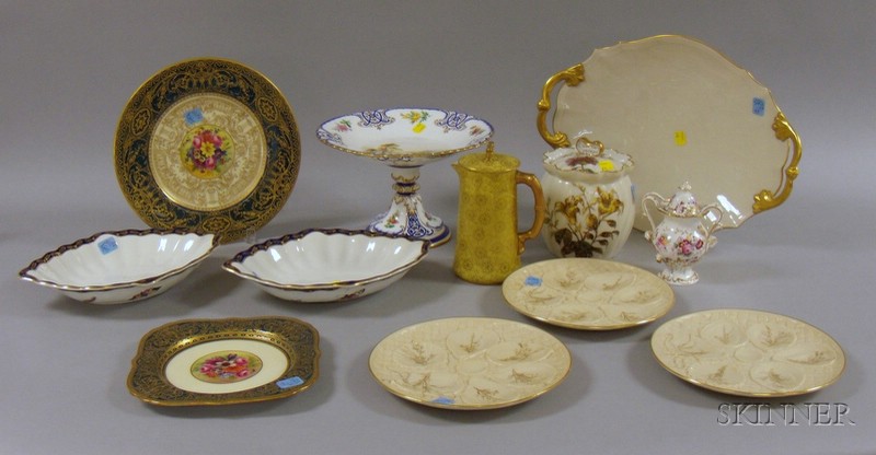 Appraisal: Twelve Assorted Decorated Mostly Porcelain Items a Royal Worcester for