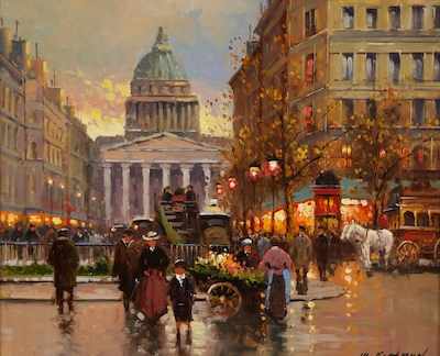 Appraisal: Yuri Kuzmin Russian Contemporary b Paris The Pantheon Oil on