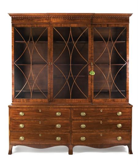 Appraisal: Federal Mahogany Breakfront Bookcase Estimate -