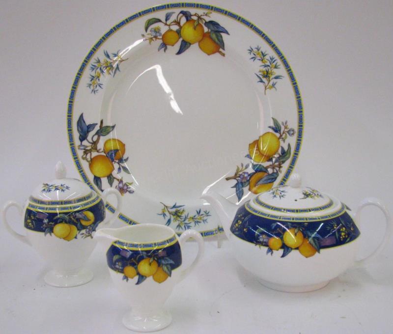 Appraisal: Wedgwood Citrons Porcelain Tea Set teapot lidded sugar creamer and