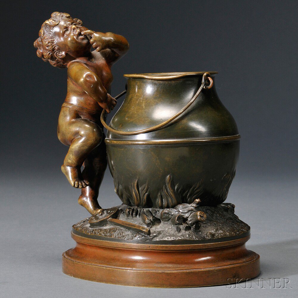 Appraisal: After Auguste Moreau French - Bronze Figure of Enfant Gourmand