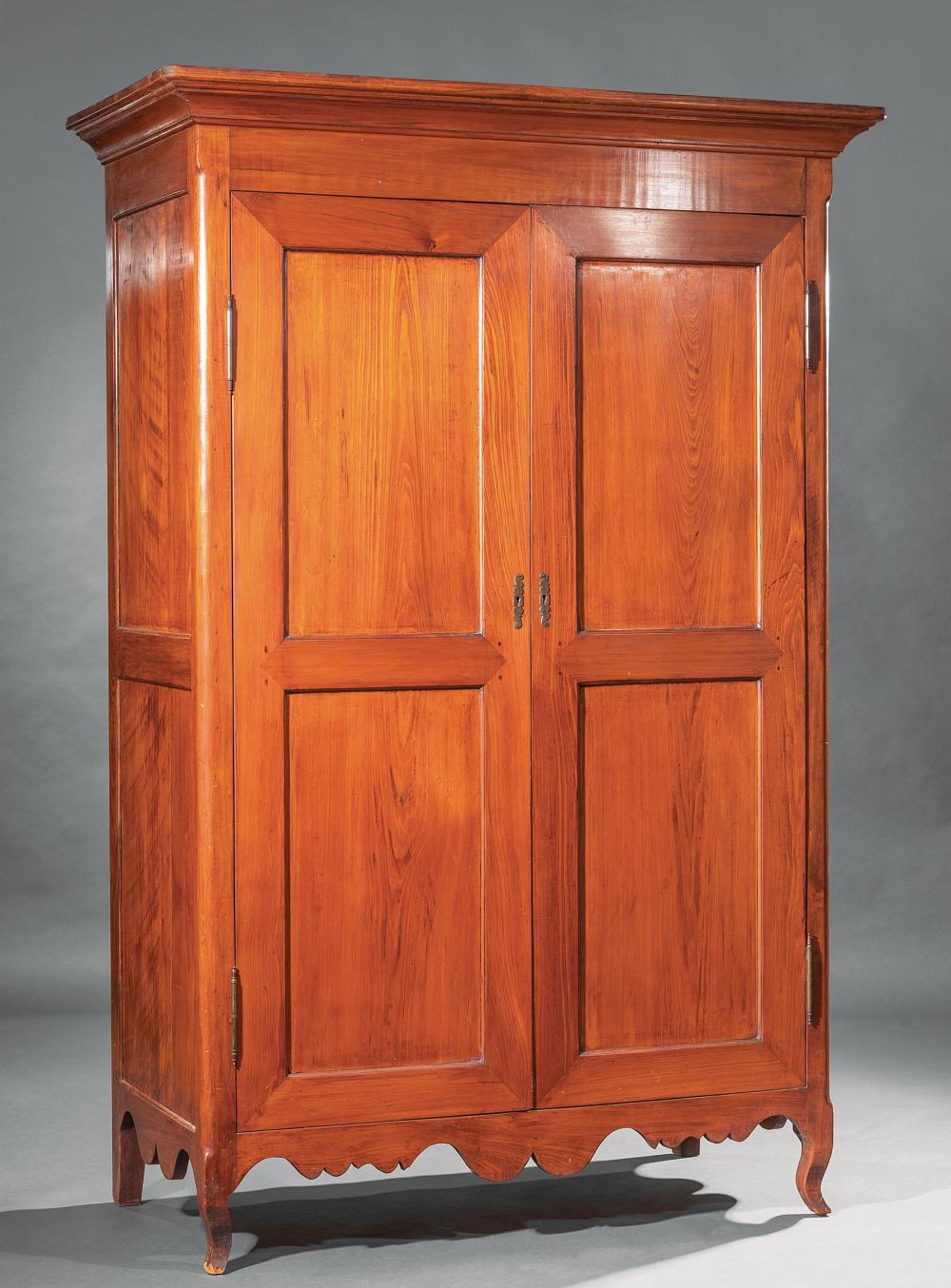 Appraisal: Louisiana Bench-Made Cypress Armoire F Paul Naquin Baton Rouge flared