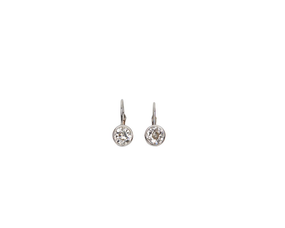 Appraisal: K Gold and Diamond Earrings K Gold and Diamond Earrings