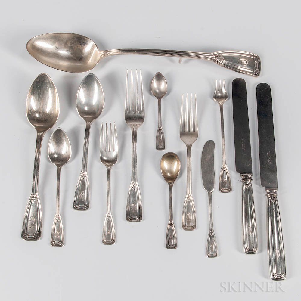 Appraisal: Tiffany Co St Dunstan Pattern Sterling Silver Flatware Service Tiffany