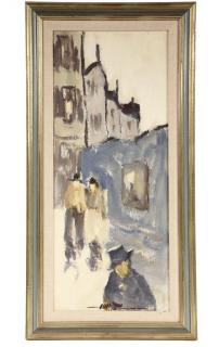 Appraisal: DAVID W WHITE ME - Quebec Street Scene with Pedestrians