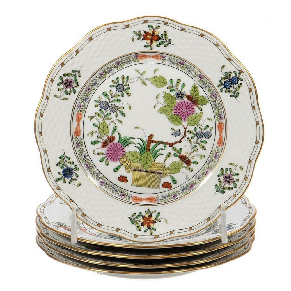 Appraisal: Herend Porcelain Plates A set of five floral decorated within