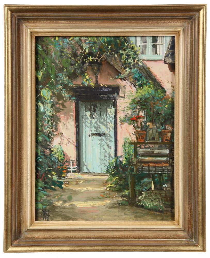 Appraisal: MARGARET GLASS UK - - The Front Path pastel initialed