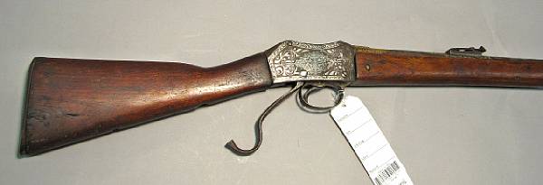 Appraisal: A composite silver and gold damascened Martini-Henry rifle Not serialized