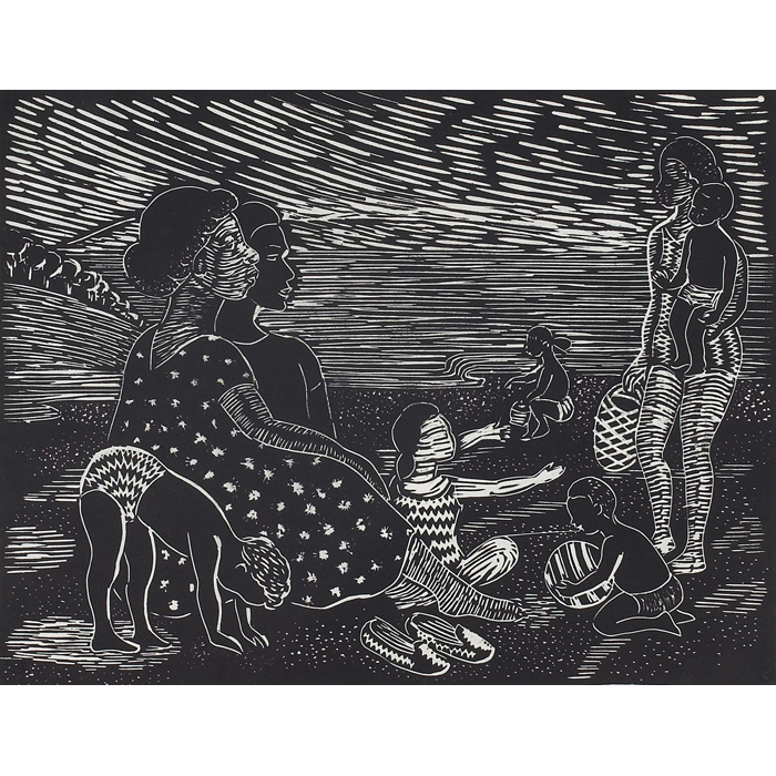 Appraisal: Margaret Taylor Goss Burroughs African-American b ''On the Beach ''