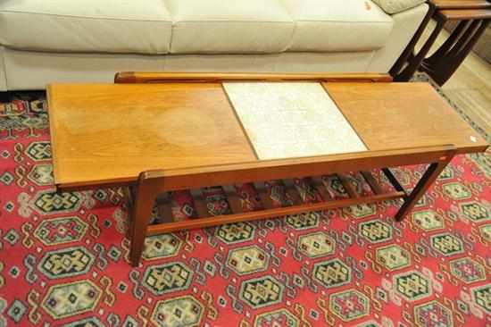 Appraisal: A 'S EXTENDABLE COFFEE TABLE WITH TILE TOP