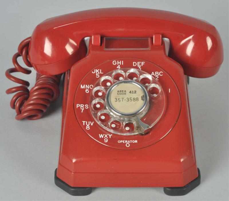 Appraisal: Red Stromberg Carlson Cradle Telephone Circa No chips or cracks