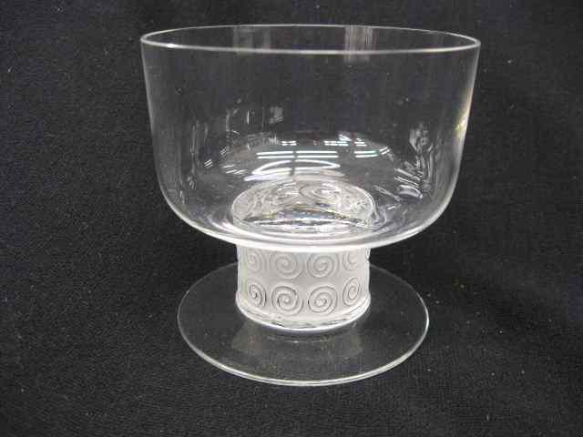 Appraisal: R Lalique Crystal Compote frosted pedestal base '' signed excellent