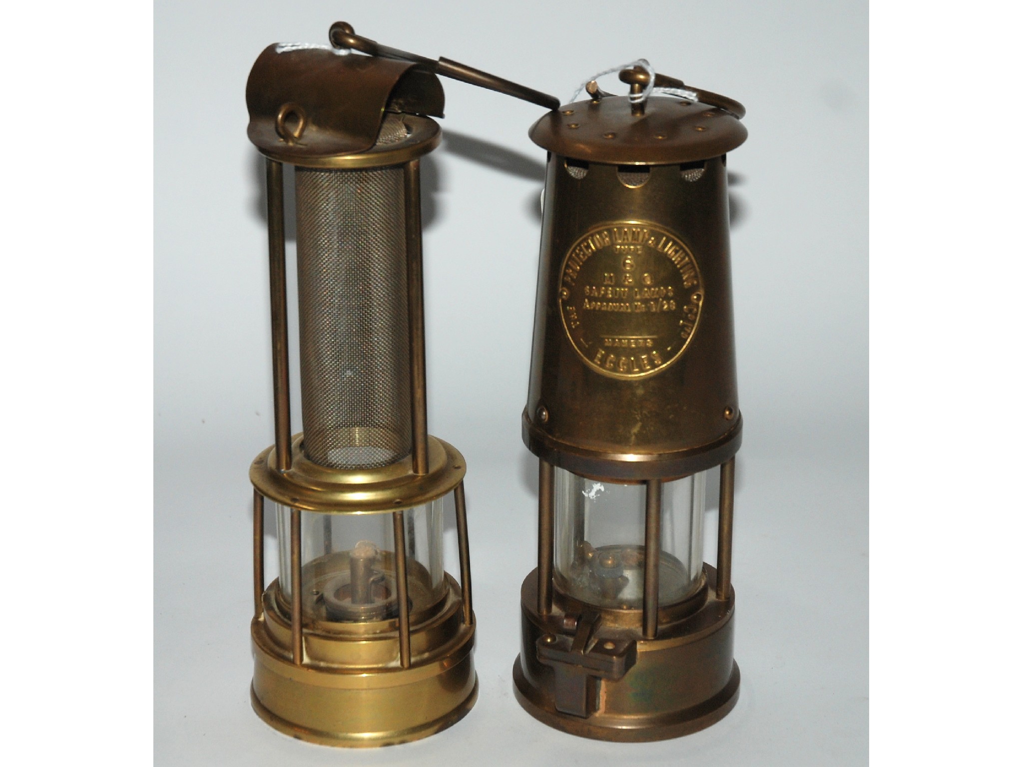 Appraisal: A brass Eccles safety lamp by The Protector Lamp Lightning