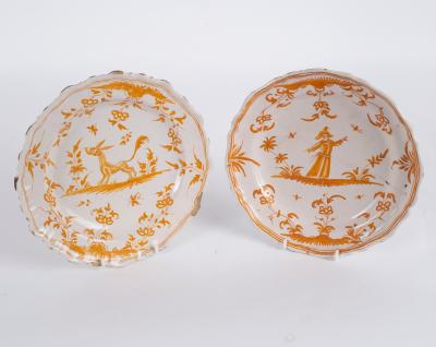 Appraisal: Two th Century Moustiers plates cm diameter