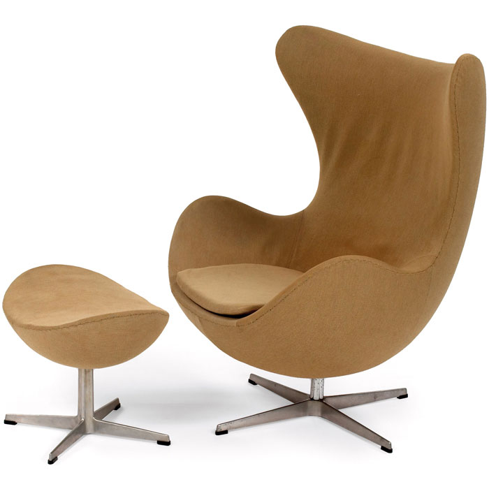 Appraisal: Arne Jacobsen Egg chair and ottoman by Fritz Hansen original