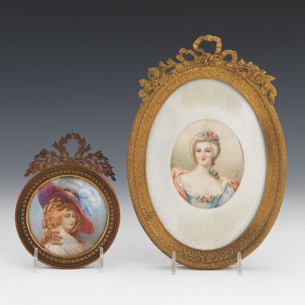 Appraisal: TWO PORTRAIT MINIATURES One bearing the likeness of Louise Henriette