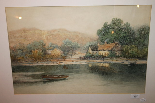 Appraisal: Early th Century English SchoolCottages by a lake watercolour cm