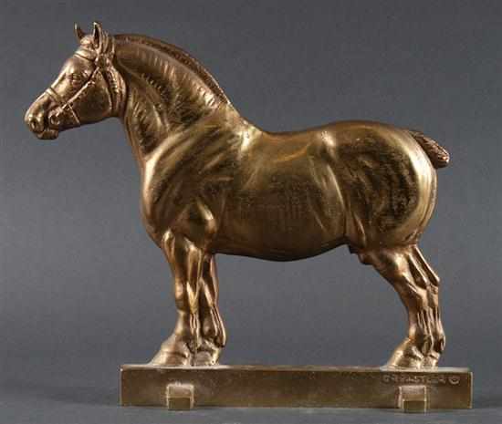 Appraisal: Calvin Roy Kinstler American th century Cast-brass horse doorstop th