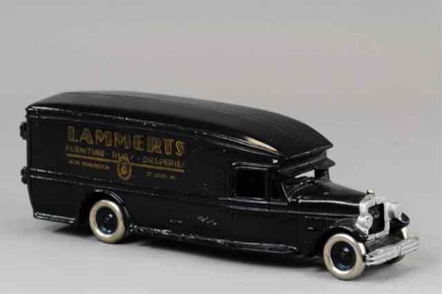 Appraisal: ARCADE ''WHITE'' MOVING VAN Painted black marked ''Lammerts'' on both