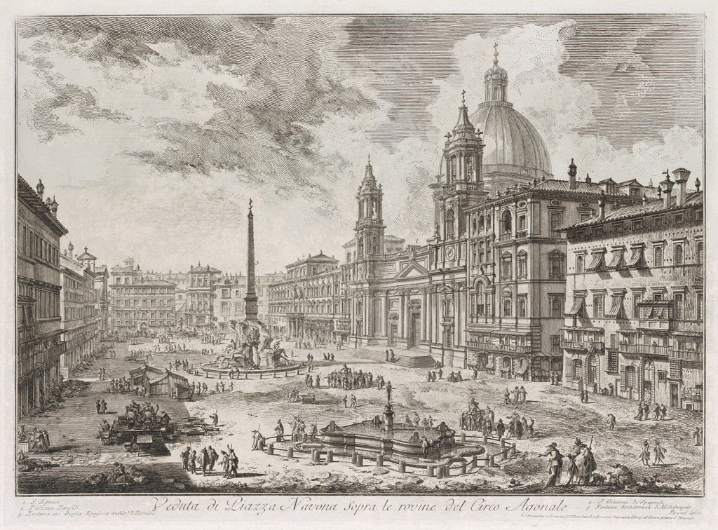 Appraisal: GIOVANNI B PIRANESI Veduta di Piazza Navona sopra le Rovine