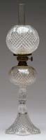 Appraisal: PINEAPPLE AND FAN LAMP Thuro - l Clear pressed glass